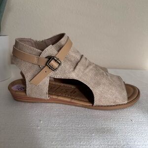 Blowfish Malibu Balla Sand Canvas Core Wedge Sandals Womens 8.5
